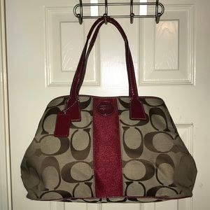 Red Coach Shoulder Bag